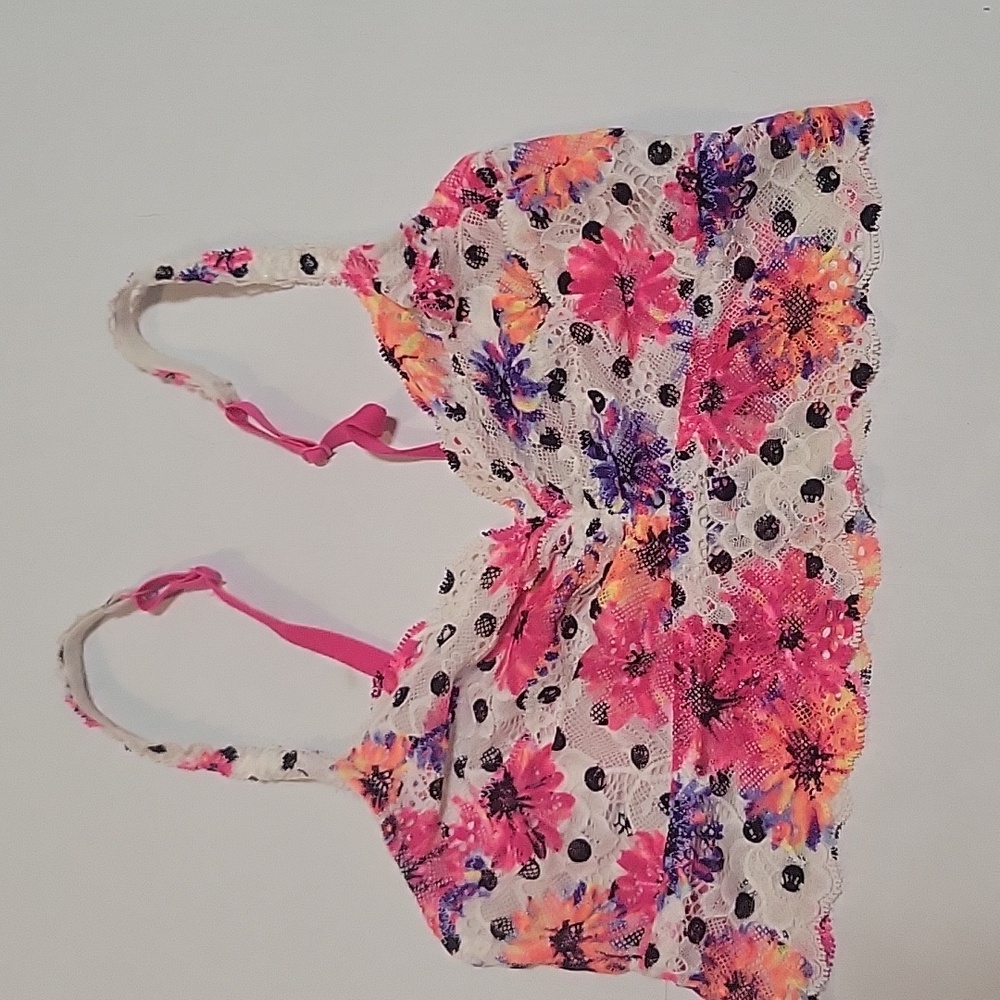 NWOT PINK Victoria's Secret floral lace bralette, S/P